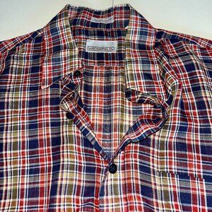 Wedgefield Mens L Vintage Plaid Long Sleeve Flannel Shirt